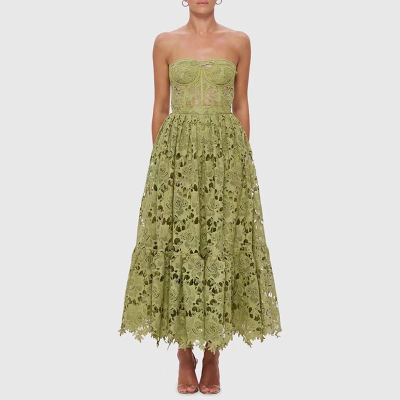 Embroidered Midi Dress