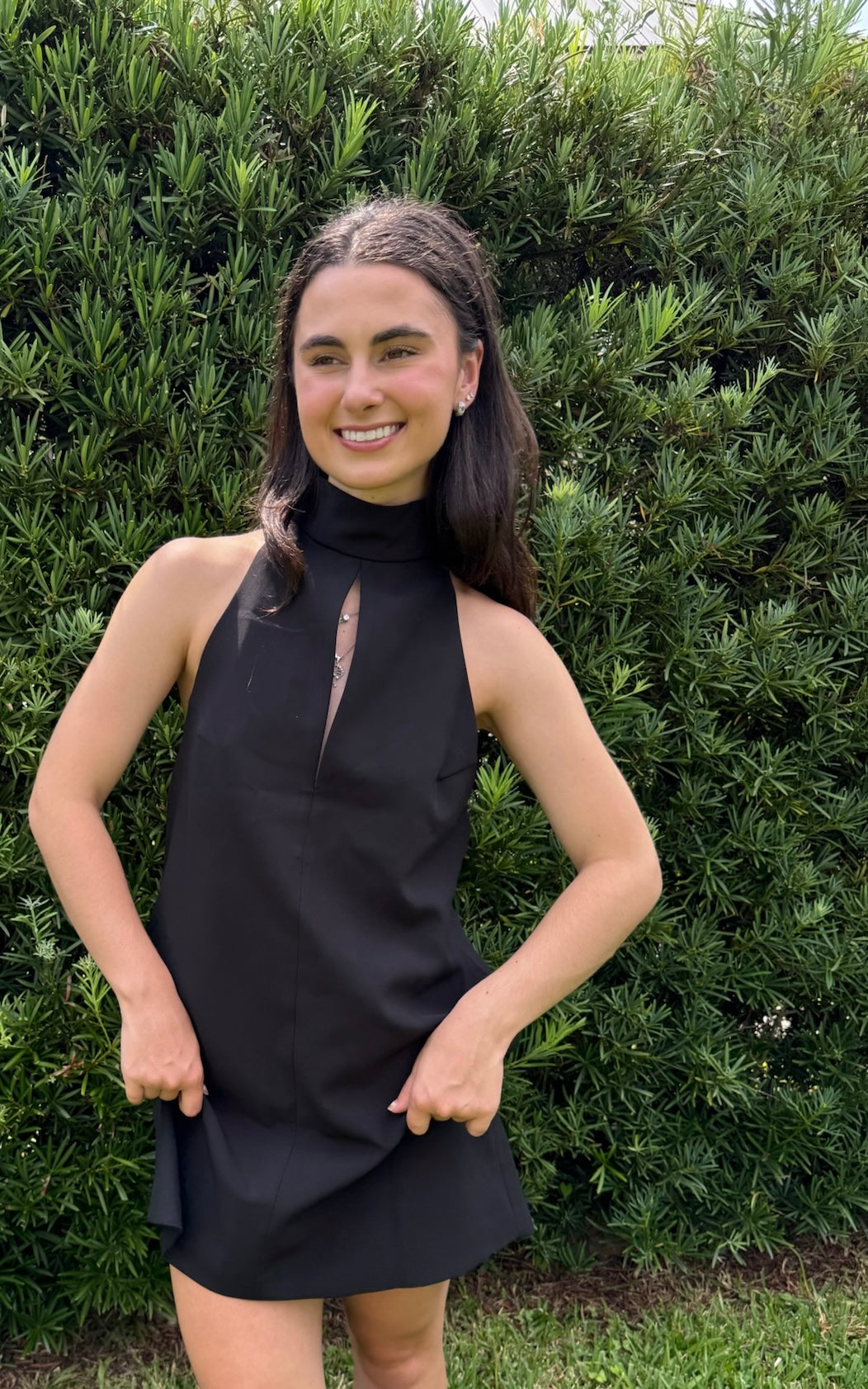 Cutout Plain Mini Dress