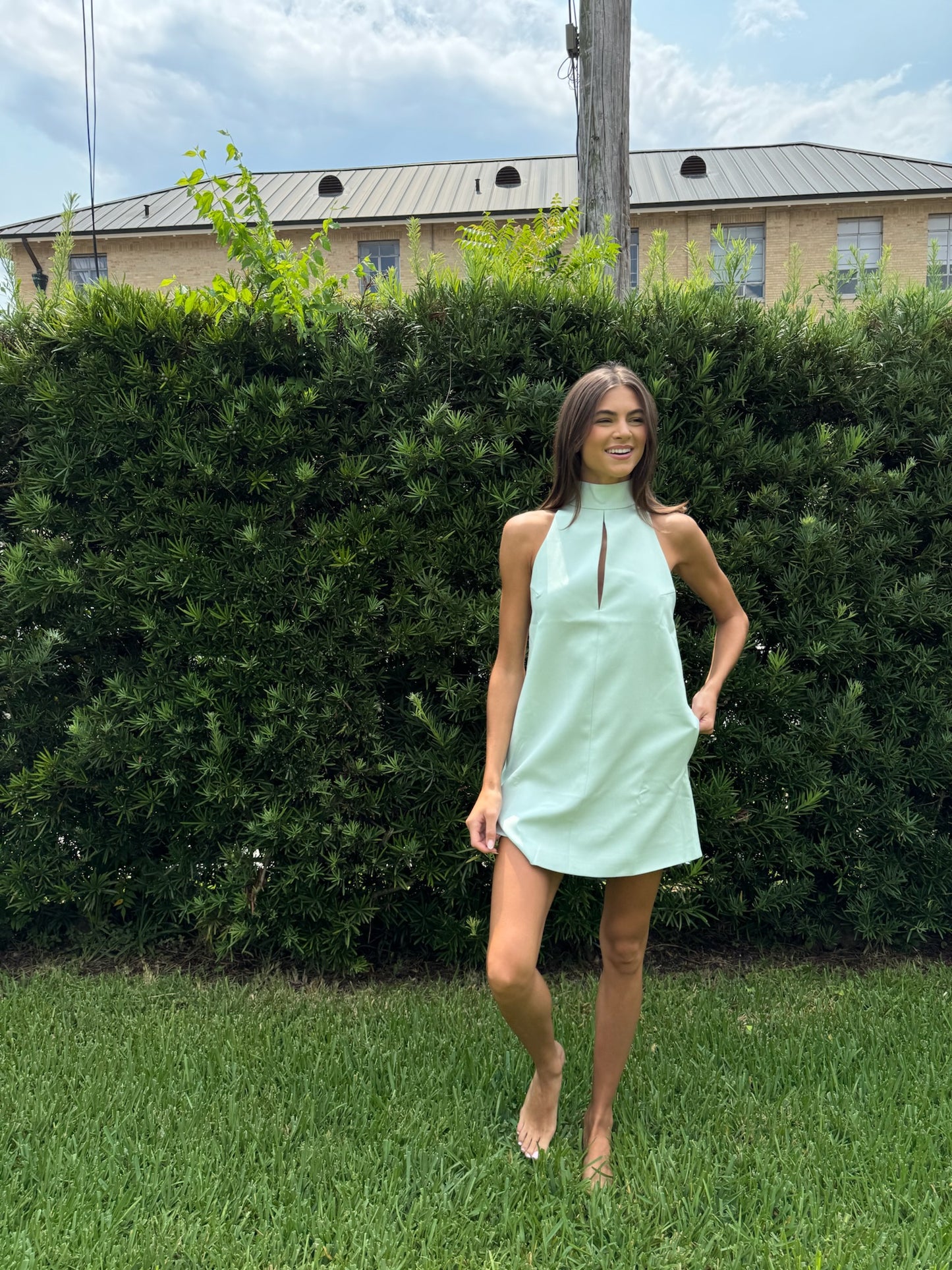 Cutout Plain Mini Dress