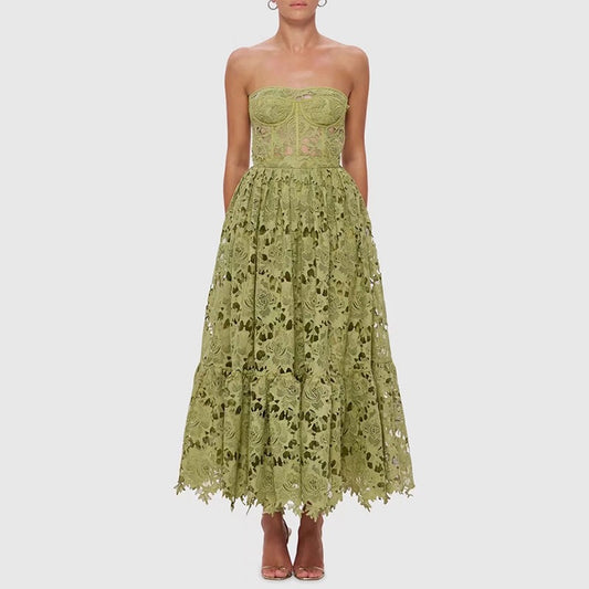 Embroidered Midi Dress